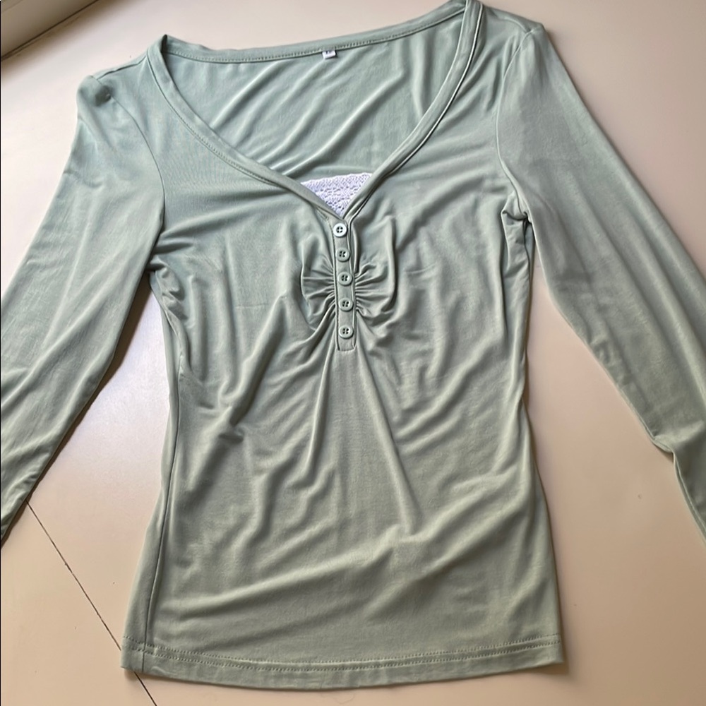 Mint green long sleeve top